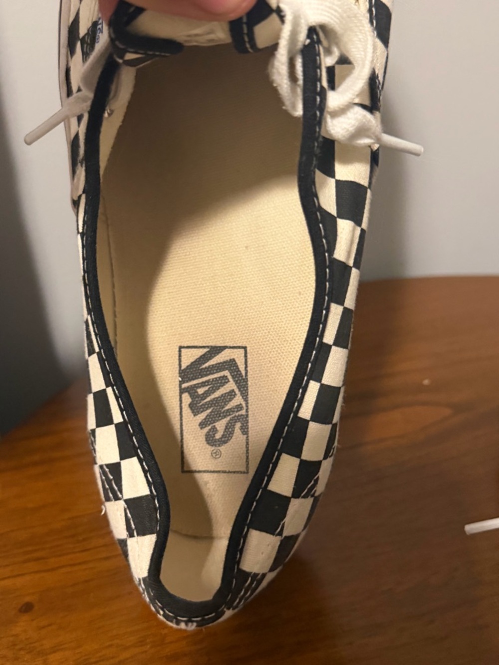 Vans Authentic Checkerboard Sneakers – Black/White - Picture 5 of 7